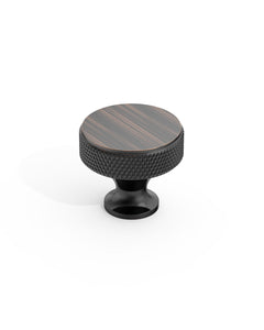 DESIGN4494 Solid Metal Knurled Rim Round Knob for Luxury Kitchens (Champagne Bronze)