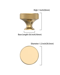 DESIGN4494 Solid Metal Knurled Rim Round Knob for Luxury Kitchens (Champagne Bronze)