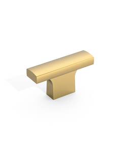 DESIGN4497 Curved T Bar Knob for Transitional Kitchens | Brushed Satin Nickel