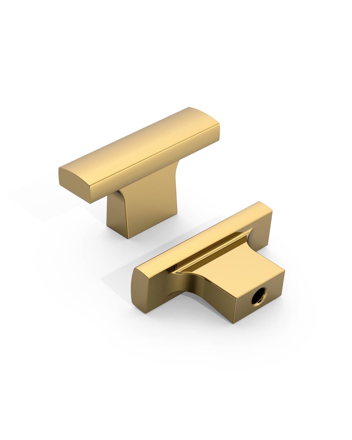 DESIGN4497 Curved T Bar Knob for Transitional Kitchens | Brushed Satin Nickel