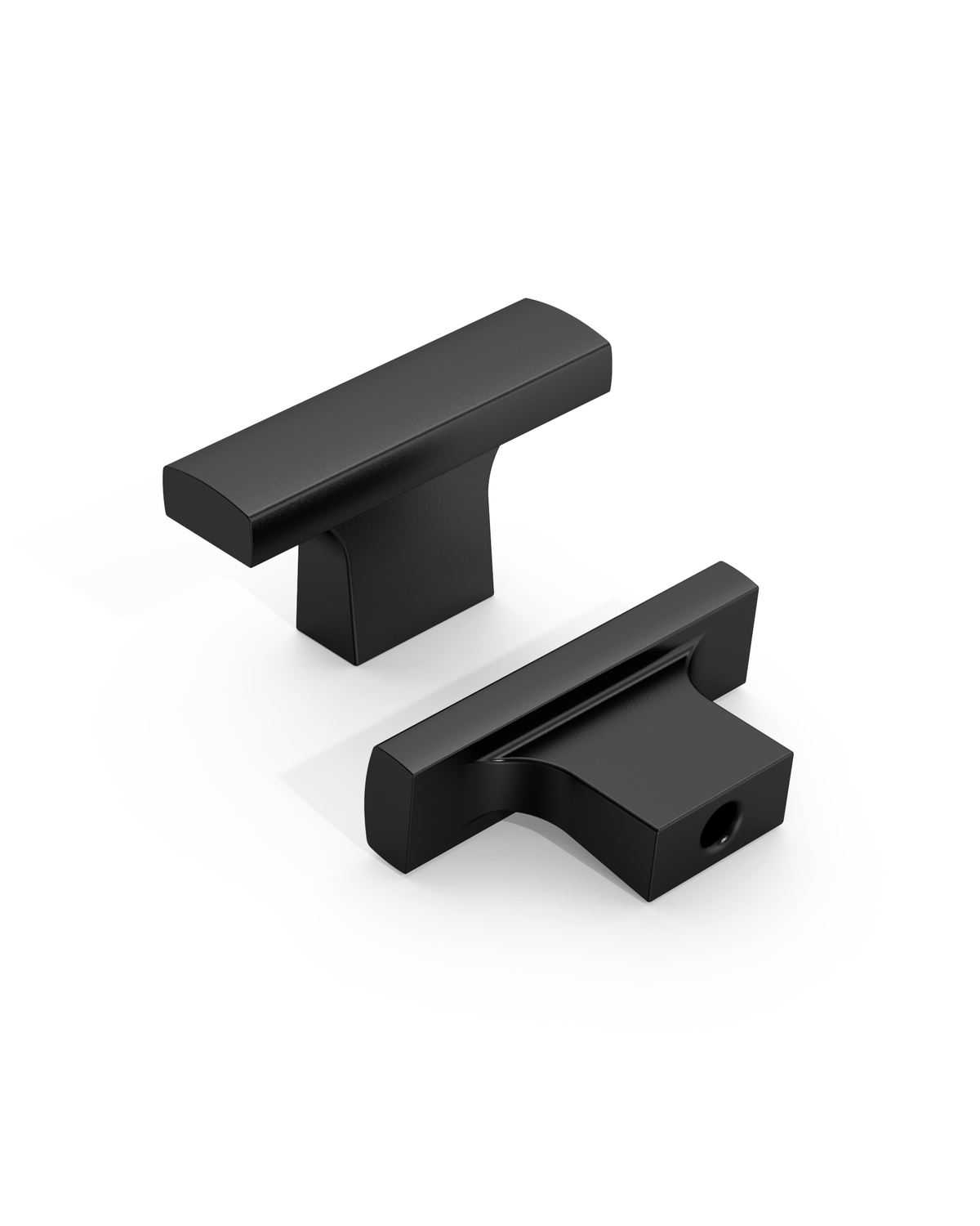 DESIGN4497 Curved T Bar Knob for Transitional Kitchens | Brushed Satin Nickel