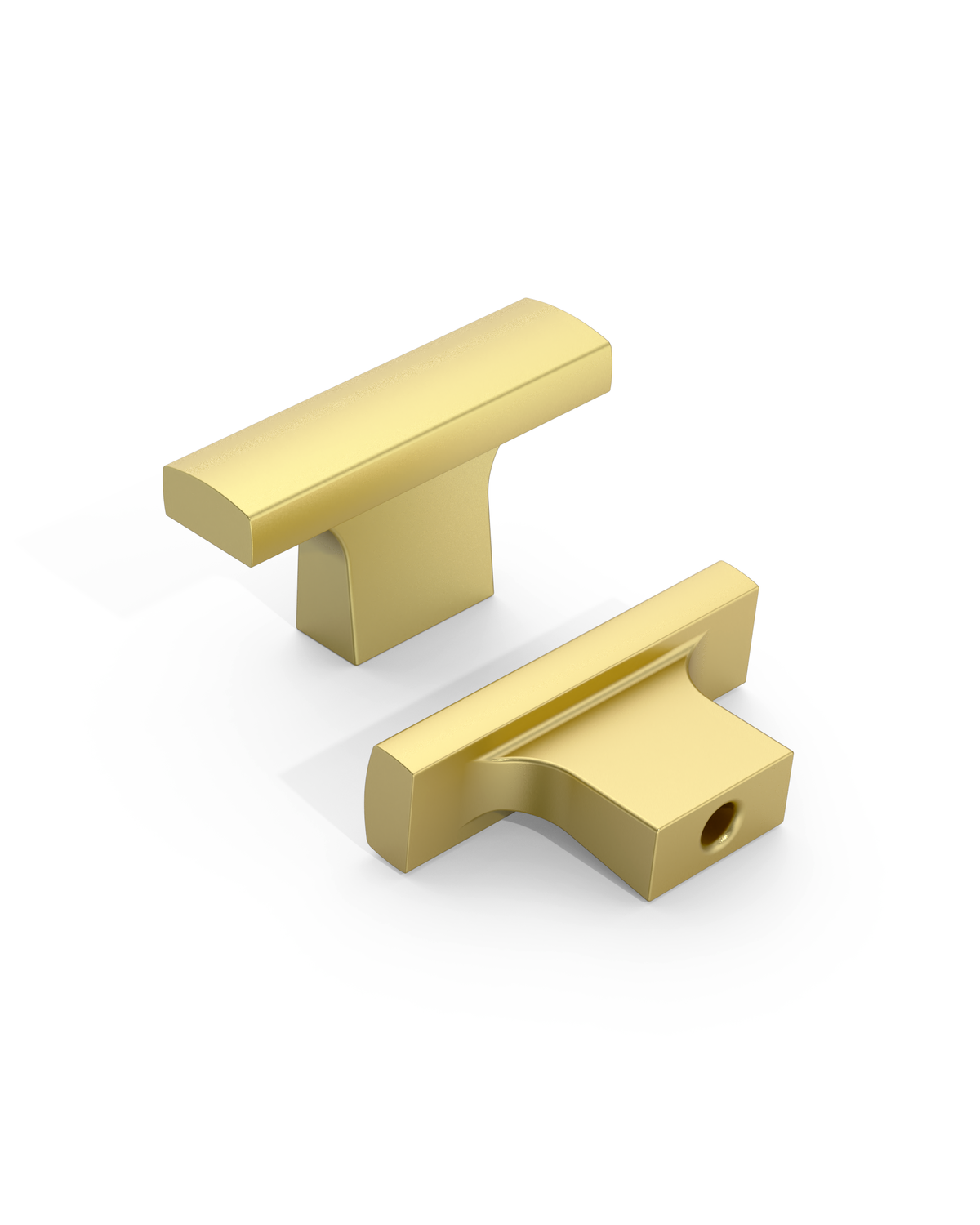 DESIGN4497 Curved T Bar Knob for Transitional Kitchens | Brushed Satin Nickel
