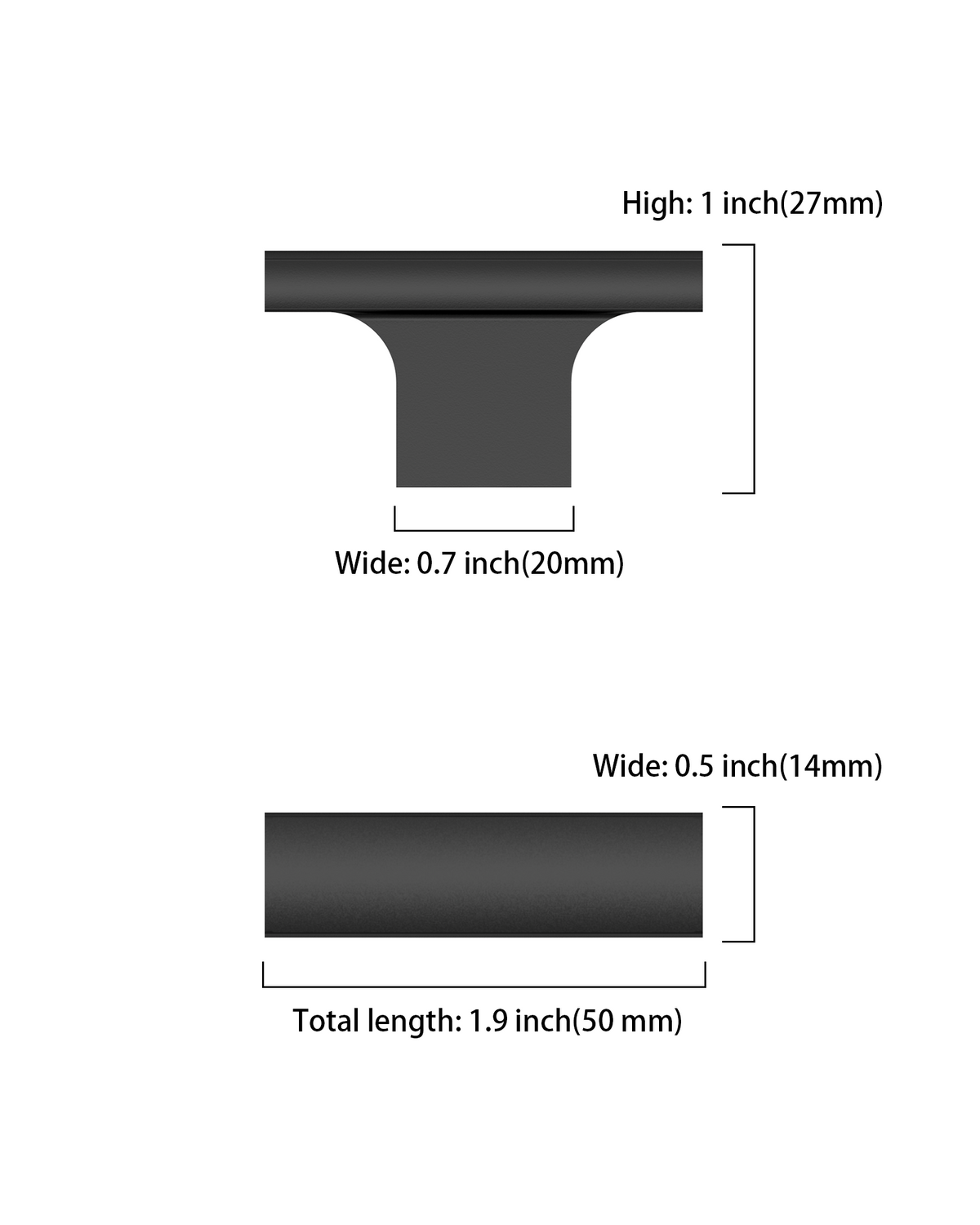 DESIGN4497 Curved T Bar Knob for Transitional Kitchens | Brushed Satin Nickel