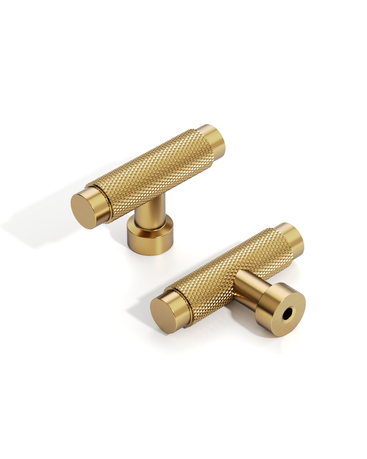 DESIGN4518 Knurled T-Bar Knob for Home Bars & Coffee Stations (Brushed Gold)