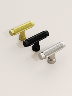DESIGN4518 Knurled T-Bar Knob for Home Bars & Coffee Stations (Brushed Gold)