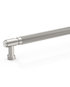 DESIGN4602 Modern Retro Knurled Pulls for Charcoal Gray & White Cabinets | 5", Satin Nickel