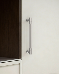 DESIGN4602 Modern Retro Knurled Pulls for Charcoal Gray & White Cabinets | 5", Satin Nickel