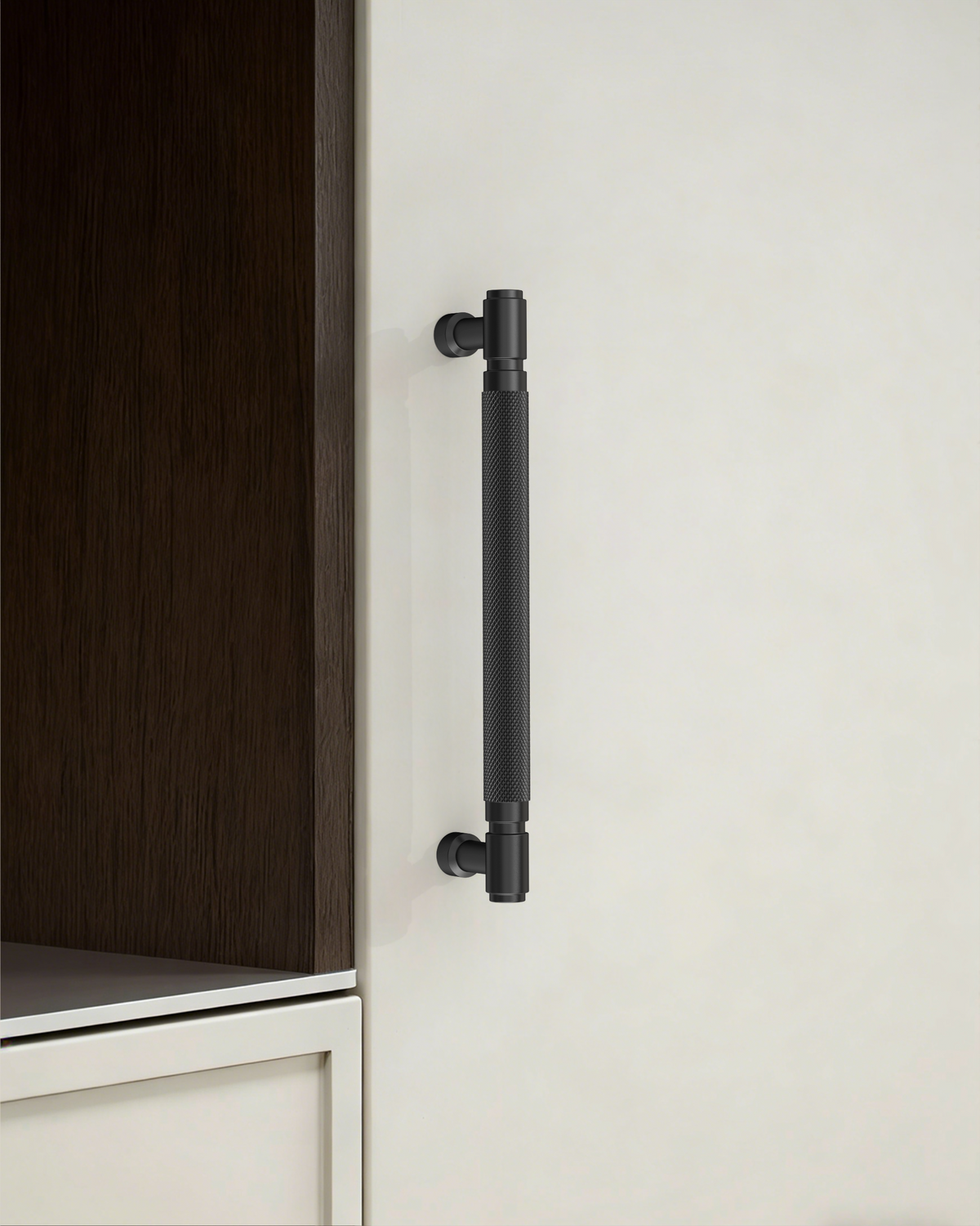 DESIGN4602 Modern Retro Knurled Pulls for Charcoal Gray & White Cabinets | 5", Satin Nickel