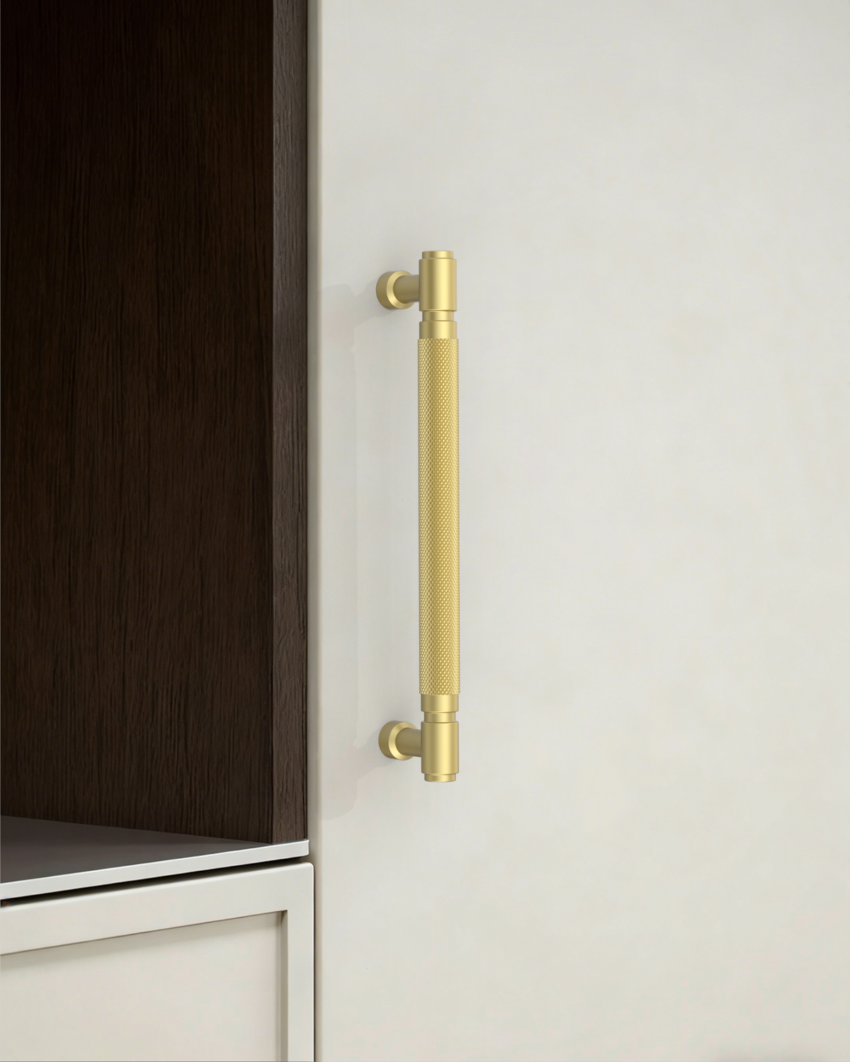DESIGN4602 Modern Retro Knurled Pulls for Charcoal Gray & White Cabinets | 5", Satin Nickel