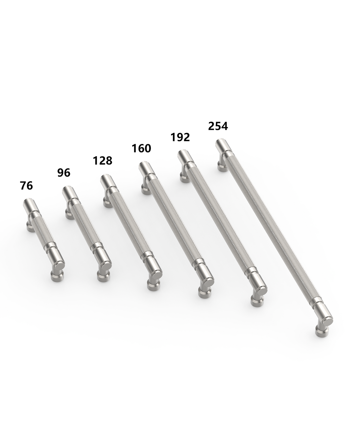 DESIGN4602 Modern Retro Knurled Pulls for Charcoal Gray & White Cabinets | 5", Satin Nickel