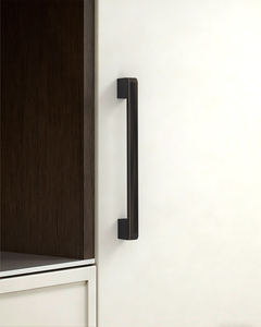 DESIGN2328 Solid Metal Minimalist Pulls | Flat Panel & Modern Shaker Cabinets (5", Matte Black)