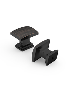 DESIGN2828 Solid Metal Cushion Square Knob for Luxury Kitchens (Matte Black)