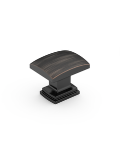 DESIGN2828 Solid Metal Cushion Square Knob for Luxury Kitchens (Matte Black)