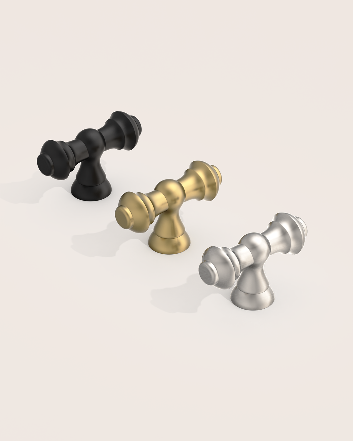 DESIGN3768 Oil Rubbed Bronze T-Bar Cabinet Knobs for Vintage Kitchen | 2.2" Length