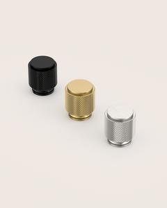 DESIGN4483 Solid Metal Knurled Cylinder Knob for Luxury Kitchens | 1" Diameter, Brushed Satin Nickel