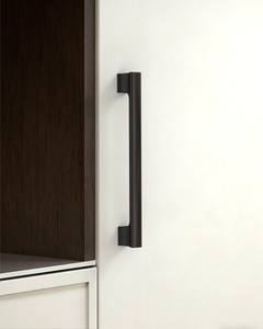 Design4504 Matte Black Solid Metal Concave Bar Pull for Modern Kitchens (5" Hole Center)