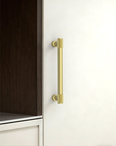 DESIGN4518 Brushed Gold Cabinet Pulls | Accent Knurled Handles for Modern Luxury Kitchens, 3-3/4"