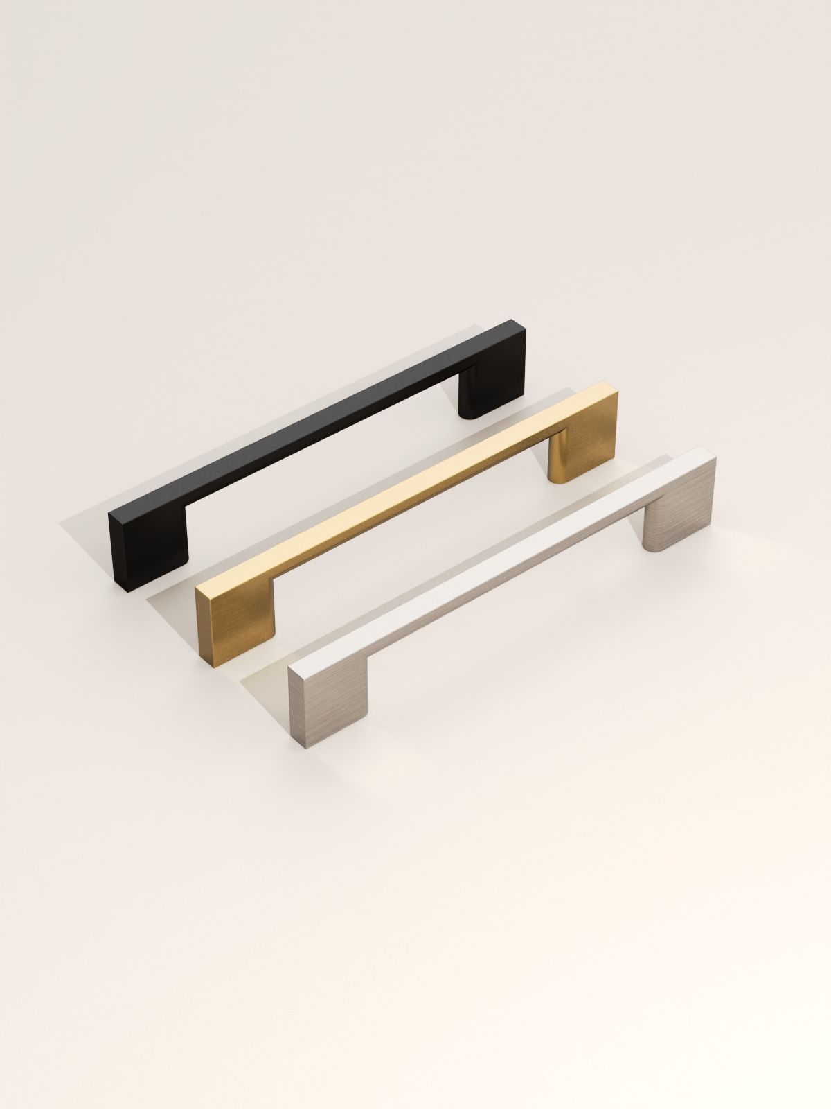 DESIGN2008 Slim Rectangular Handles for Flat Panel & Shaker Cabinets | 5" Pulls, Matte Black