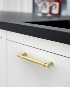 DESIGN4585 Brushed Gold Cabinet Pulls – Modern Organic Tapered Handles for Kitchen Cabinets
