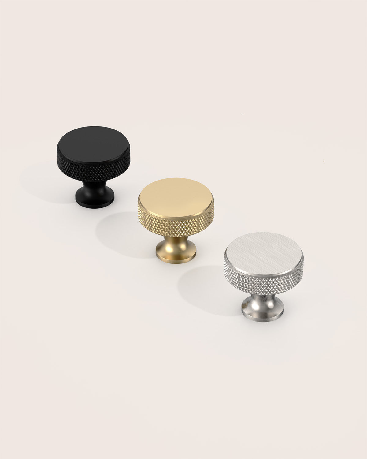 DESIGN4494 Solid Metal Knurled Rim Round Knob for Luxury Kitchens (Champagne Bronze)