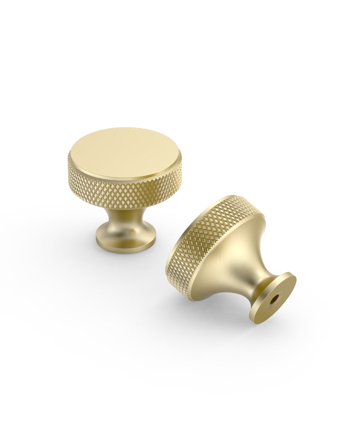 DESIGN4494 Solid Metal Knurled Rim Round Knob for Luxury Kitchens (Champagne Bronze)