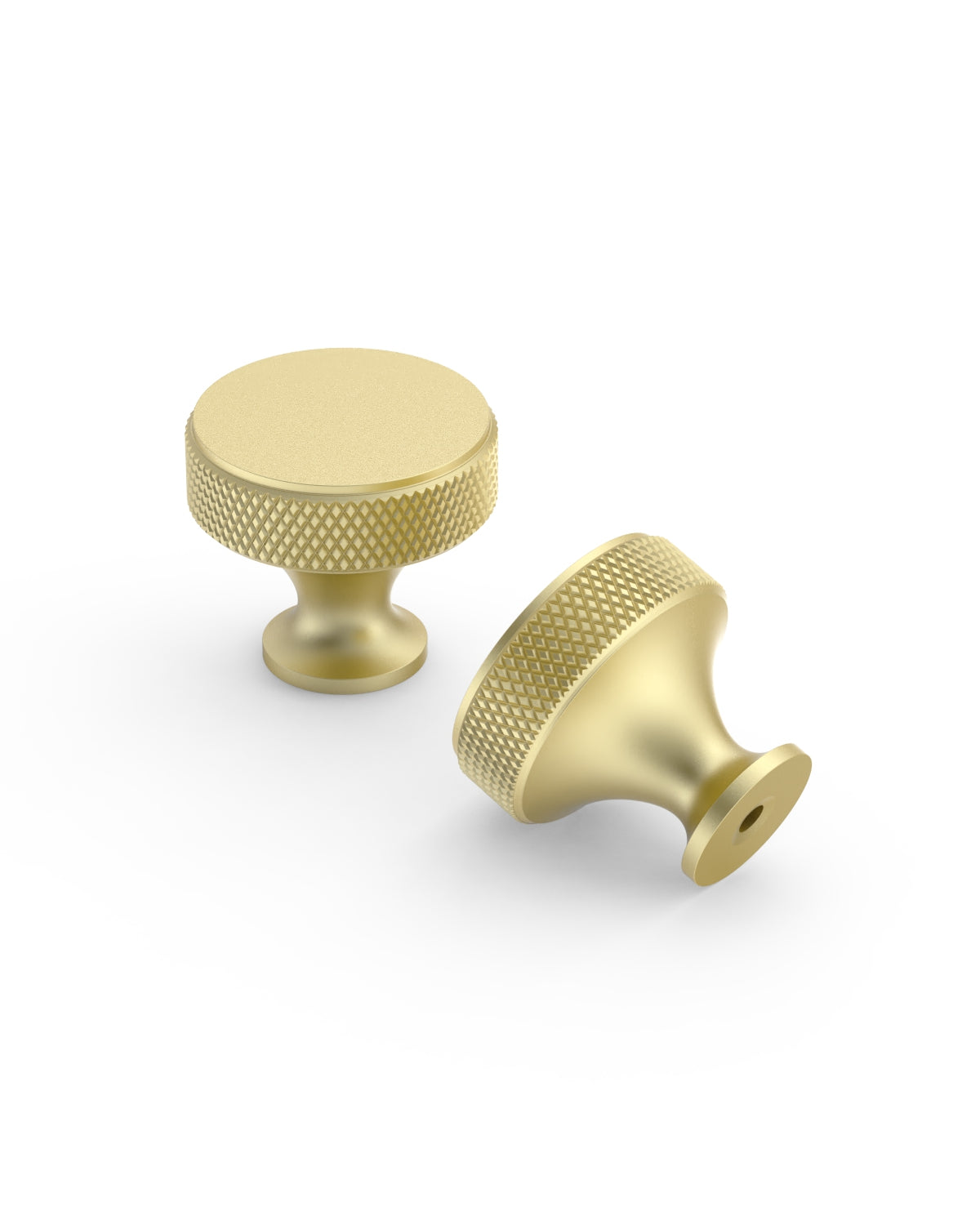 DESIGN4494 Solid Metal Knurled Rim Round Knob for Luxury Kitchens (Champagne Bronze)