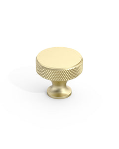 DESIGN4494 Solid Metal Knurled Rim Round Knob for Luxury Kitchens (Champagne Bronze)