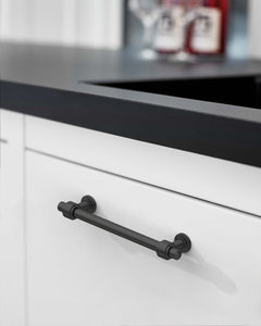 DESIGN2249 Brushed Gold Cabinet Pulls – Modern Heritage Stepped Base Handles for Kitchen Cabinets