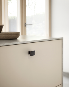 DESIGN2828 Solid Metal Cushion Square Knob for Luxury Kitchens (Matte Black)