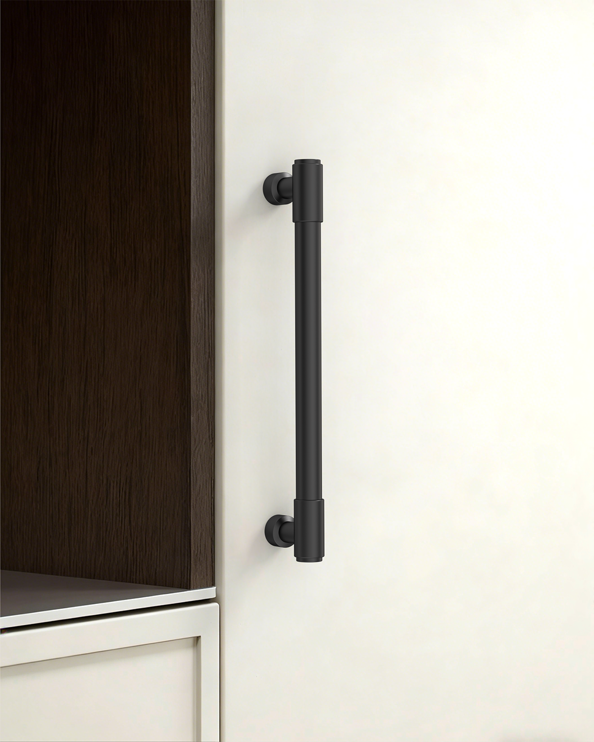 DESIGN4592 Matte Black Stepped Cabinet Handles | Heavy-Duty Modern Cylindrical Pulls (5" / 128mm)