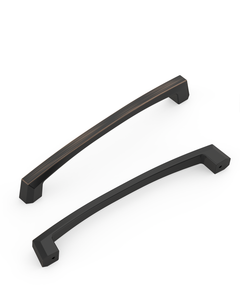 DESIGN3908 Architectural Matte Black Cabinet Pulls – Faceted Beveled Handles for Kitchen Cabinets