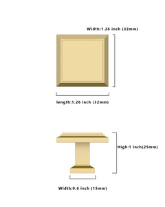 DESIGN1071 Matte Black Modern Square Knobs - Heavy-Duty Kitchen & Dresser Hardware | 1.26" Length