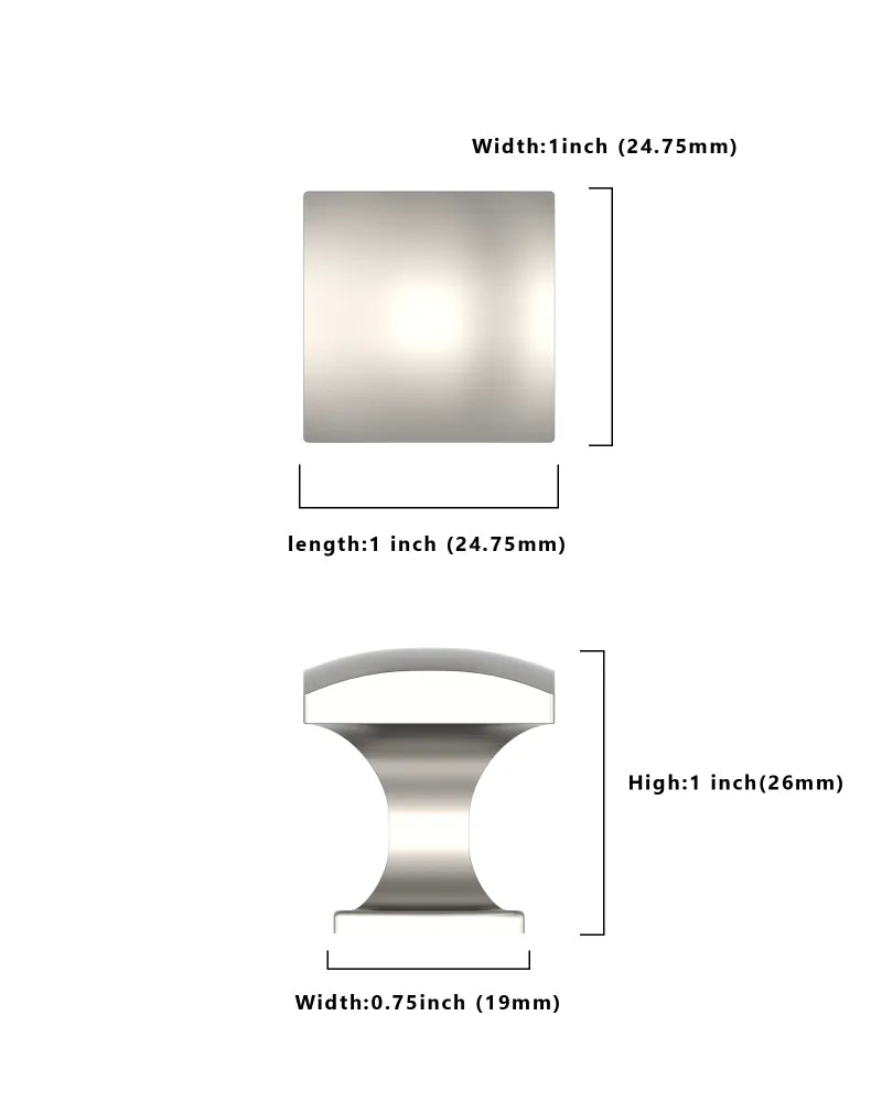 DESIGN1477 Brushed Satin Nickel Curved Top Cabinet Knobs - Heavy-Duty Dresser & Drawer Hardware