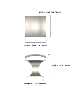 DESIGN1477 Brushed Satin Nickel Curved Top Cabinet Knobs - Heavy-Duty Dresser & Drawer Hardware