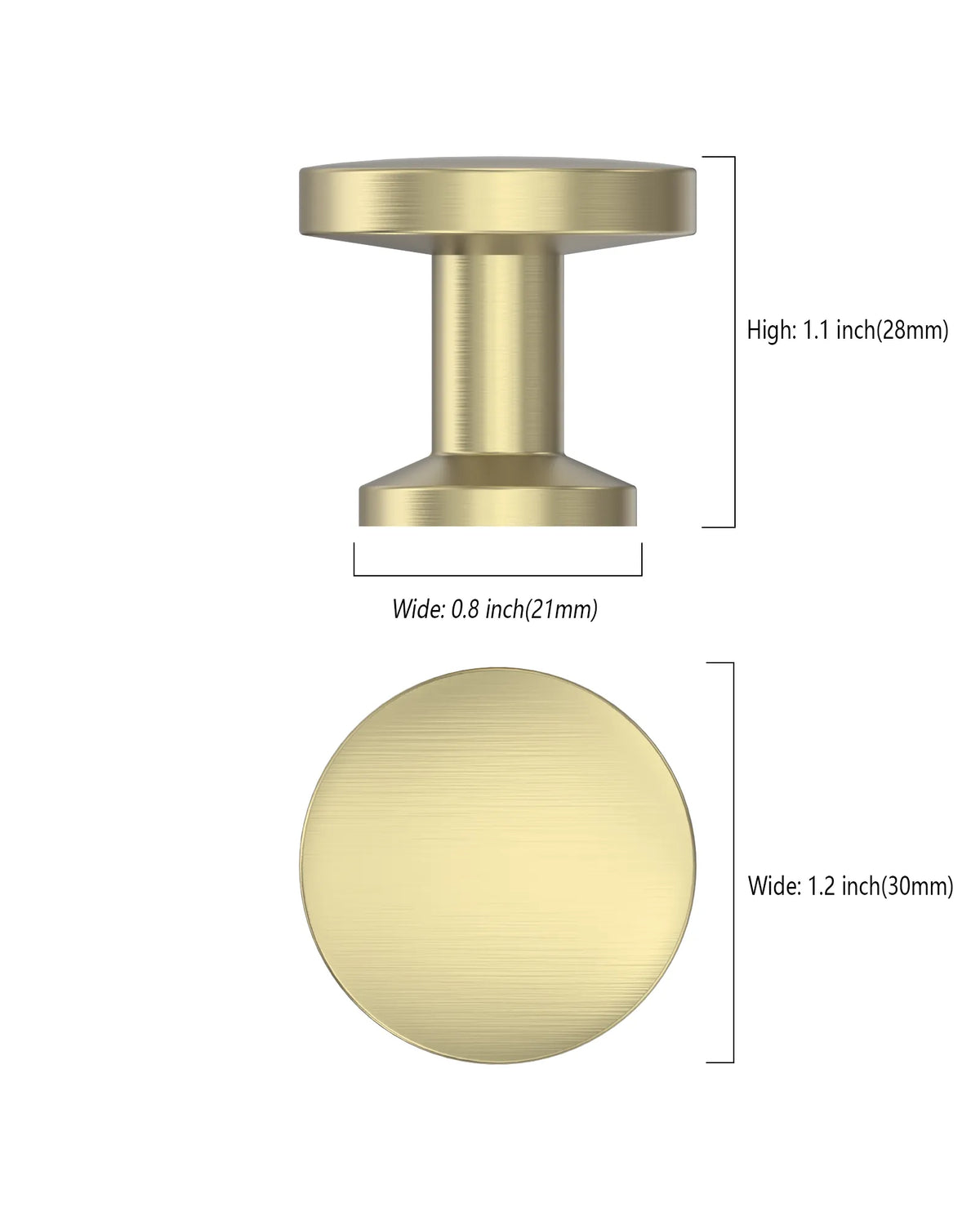 DESIGN3835 Contemporary Flat Disc Cabinet Knobs with Round Rose