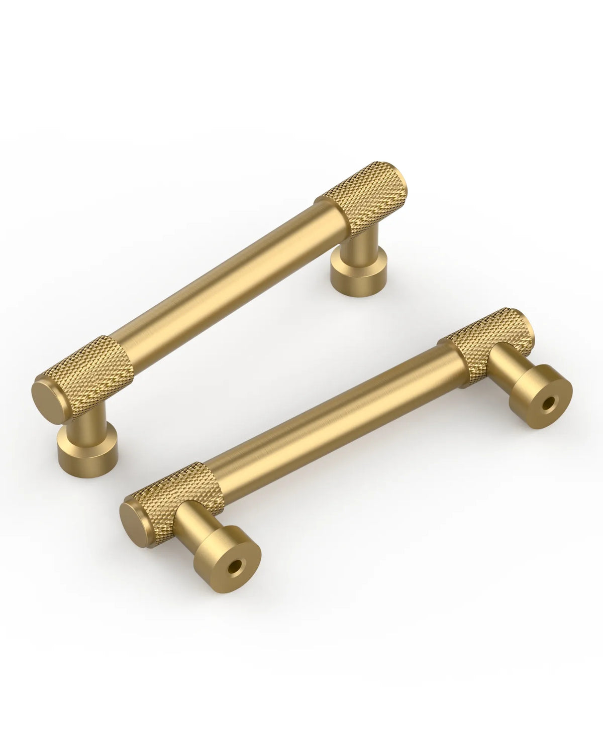 DESIGN4518 Brushed Gold Cabinet Pulls | Accent Knurled Handles for Modern Luxury Kitchens, 3-3/4"