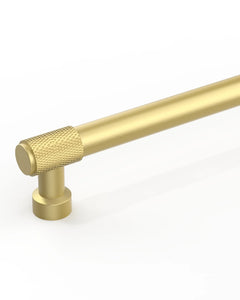 DESIGN4518 Brushed Gold Cabinet Pulls | Accent Knurled Handles for Modern Luxury Kitchens, 3-3/4"