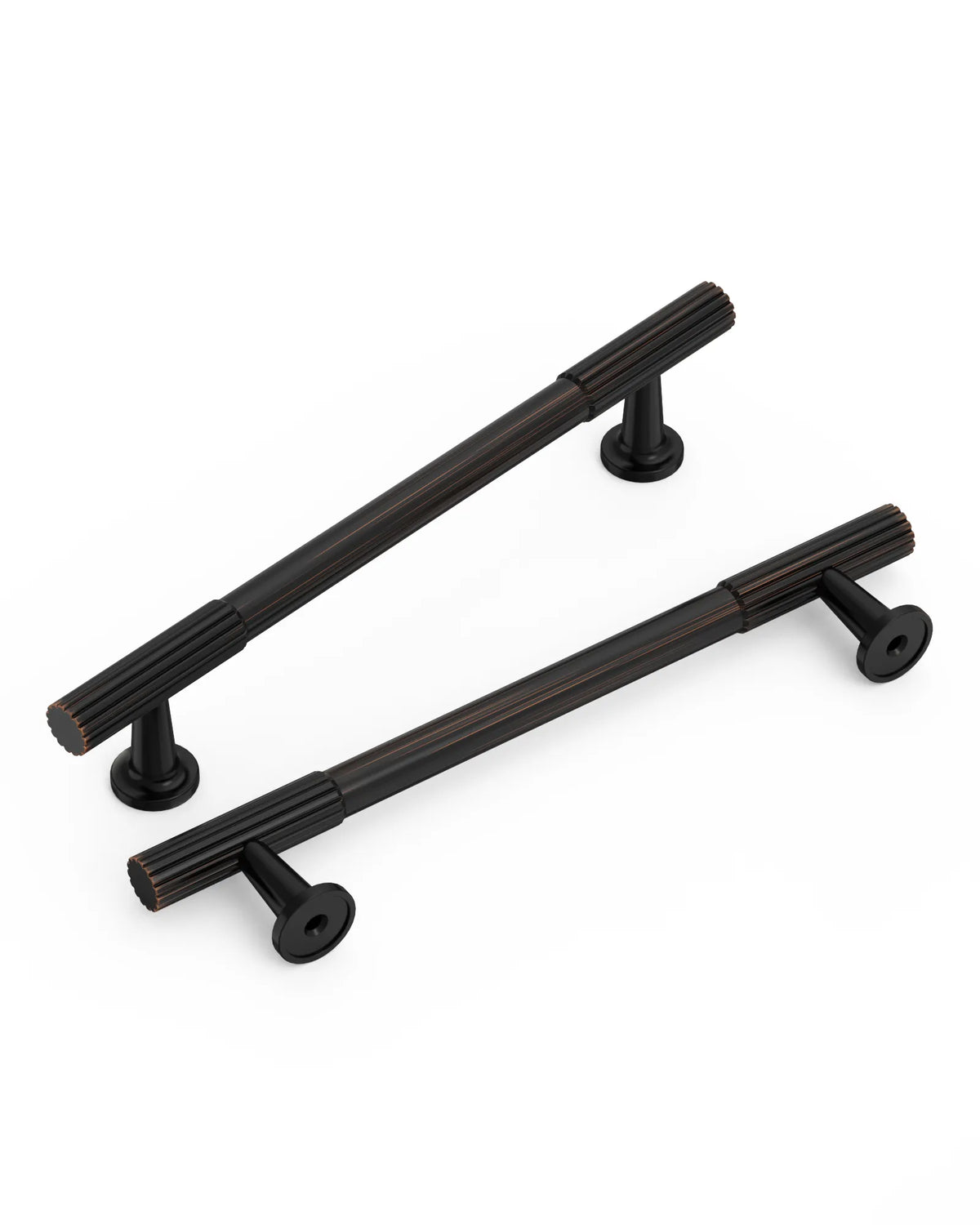 DESIGN2250 Oil Rubbed Bronze Knurled Pulls for Vintage Kitchens | 6-1/4" / 160mm Hole Center