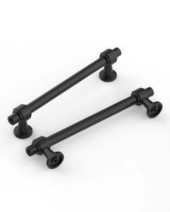 DESIGN2249 Brushed Gold Cabinet Pulls – Modern Heritage Stepped Base Handles for Kitchen Cabinets