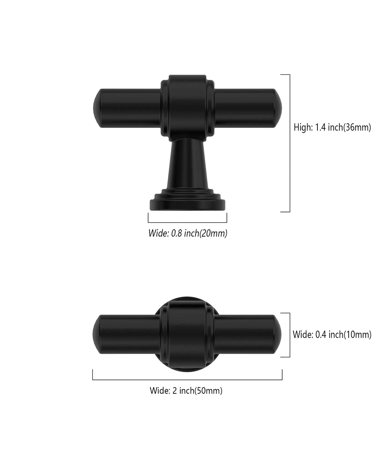 DESIGN2249 Modern Retro Stepped T-Bar Cabinet Knobs