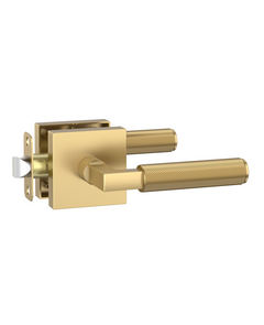 ZR01-098A Satin Champagne Bronze Door Levers, Knurled Square Rosette | Privacy, Passage, Dummy