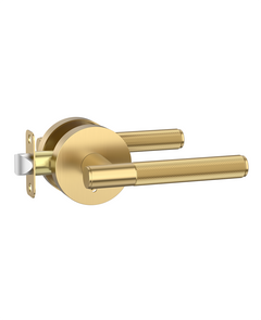 ZR02-124A Matte Black Door Handles | Modern Knurled Lever Door Locks (Privacy, Passage, Dummy)