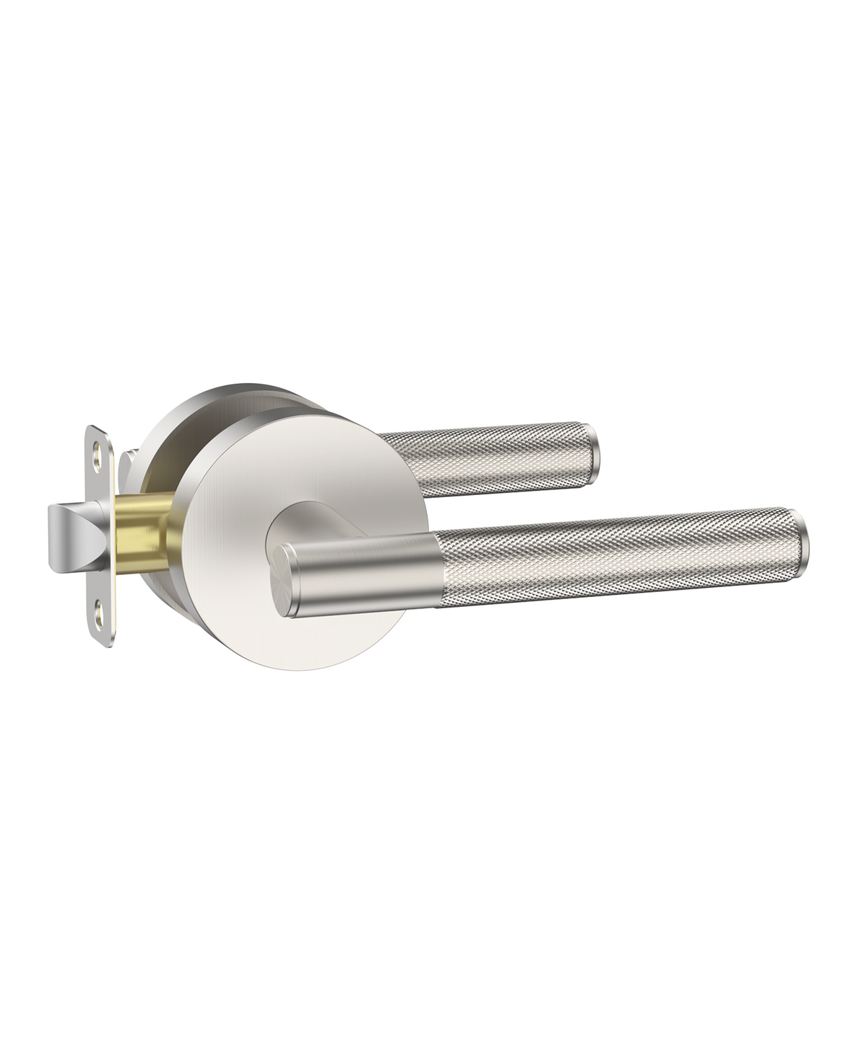 ZR02-124A Matte Black Door Handles | Modern Knurled Lever Door Locks (Privacy, Passage, Dummy)