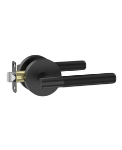 ZR02-124A Matte Black Door Handles | Modern Knurled Lever Door Locks (Privacy, Passage, Dummy)