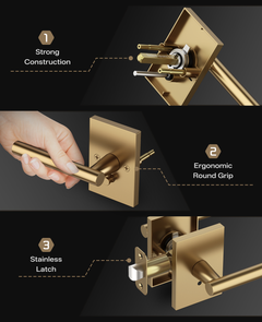 ZR08-097Z Matte Black Door Levers, Heavy-Duty Feel & Modern Minimalist | Privacy, Passage, Dummy