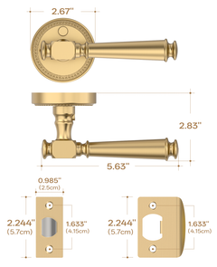 ZR12-054A Modern Heritage Champagne Bronze Door Levers | Beaded Privacy Lever (Privacy, Passage, Dummy)