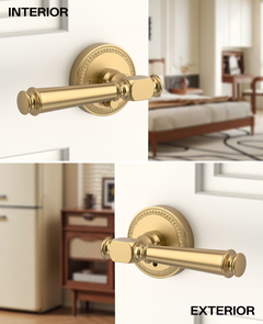 ZR12-054A Modern Heritage Champagne Bronze Door Levers | Beaded Privacy Lever (Privacy, Passage, Dummy)