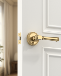 ZR12-054A Modern Heritage Champagne Bronze Door Levers | Beaded Privacy Lever (Privacy, Passage, Dummy)