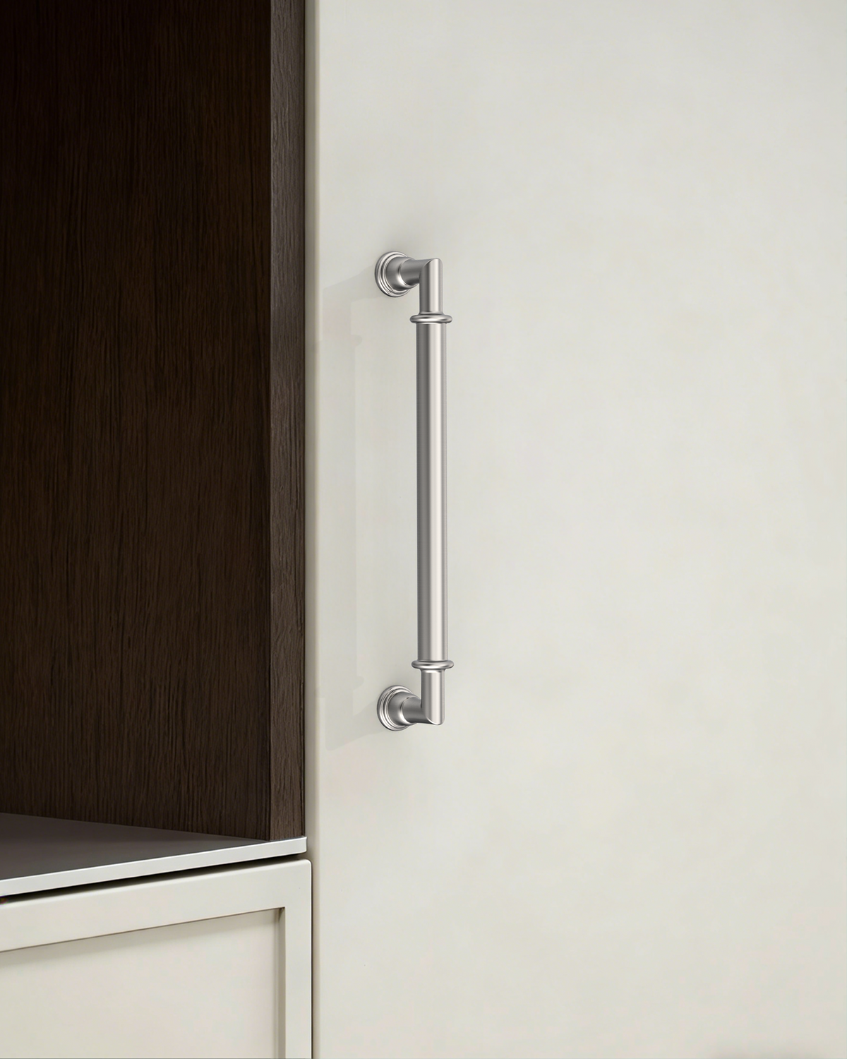 DESIGN2281 Brushed Satin Nickel Ridged Bar Pull for Industrial Kitchens | 5" Heavy-Duty Cabinet Handles