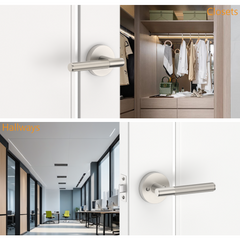 ZR02-124A Matte Black Door Handles | Modern Knurled Lever Door Locks (Privacy, Passage, Dummy)